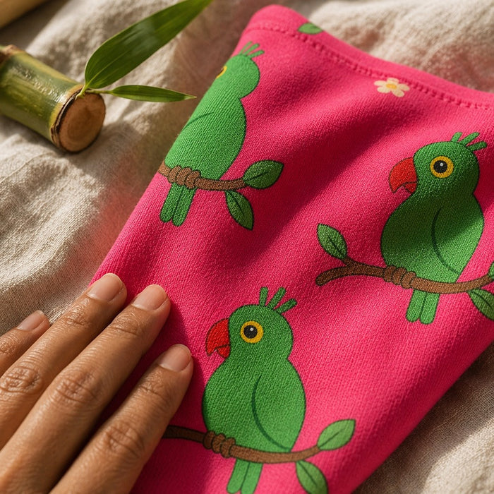 Mimi Baby Romper | Parrot on Branch | Tropicale | Bamboo-Cotton, 3× Softer, Tagless | 0-24M