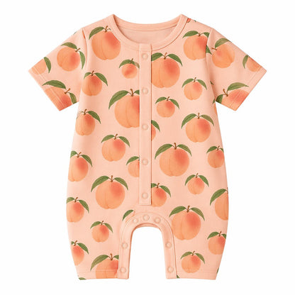 Mimi Baby Romper | Peach Garden | Orchard | Bamboo-Cotton, 3× Softer, Tagless | 0-24M