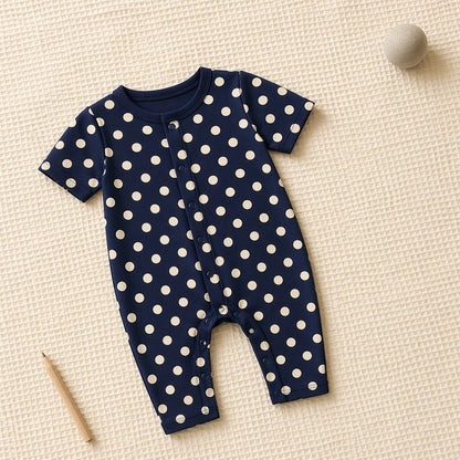 Mimi Baby Romper | Polka Dots | Geo Play | Bamboo-Cotton, 3× Softer, Tagless | 0-24M