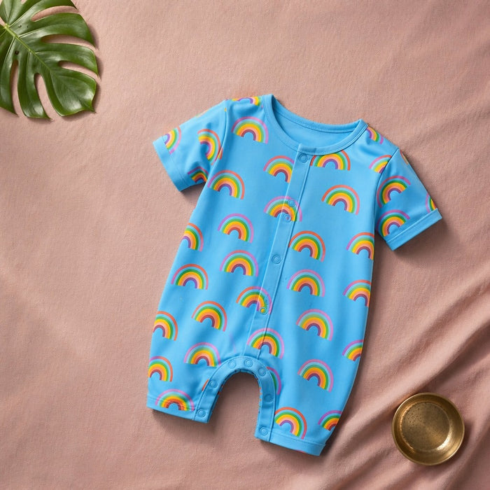 Mimi Baby Romper | Rainbow Arc | Monsoon Magic | Bamboo-Cotton, 3× Softer, Tagless | 0-24M