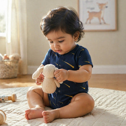 Mimi Baby Romper | Shooting Stars | Stardust | Bamboo-Cotton, 3× Softer, Tagless | 0-24M