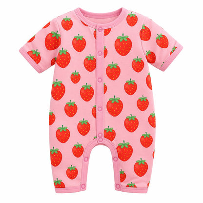 Mimi Baby Romper | Strawberry Patch | Blossom | Bamboo-Cotton, 3× Softer, Tagless | 0-24M