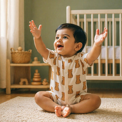 Mimi Baby Romper | Tiger Cub | Safari Tales | Bamboo-Cotton, 3× Softer, Tagless | 0-24M