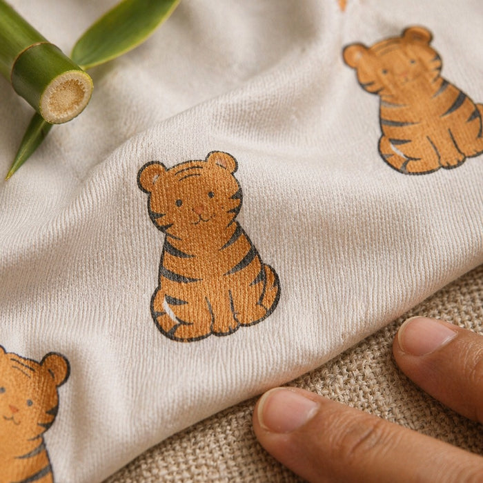 Mimi Baby Romper | Tiger Cub | Safari Tales | Bamboo-Cotton, 3× Softer, Tagless | 0-24M