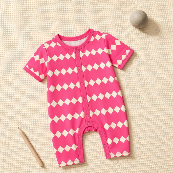 Mimi Baby Romper | Zigzag | Geo Play | Bamboo-Cotton, 3× Softer, Tagless | 0-24M