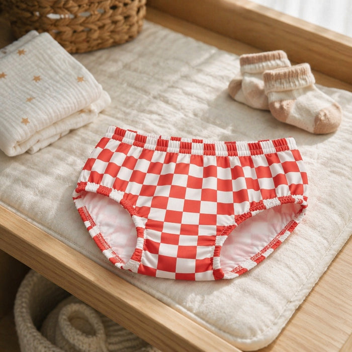 Mimi Kids Brief (2-6Y) | Checkerboard | Geo Play | Bamboo-Cotton, Tagless, Antibacterial | 2-6Y