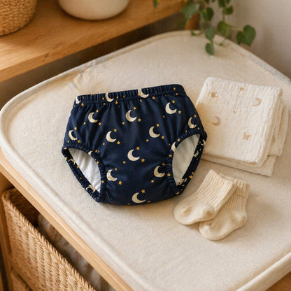 Mimi Kids Brief (2-6Y) | Crescent Moon + Stars | Stardust | Bamboo-Cotton, Tagless, Antibacterial | 2-6Y