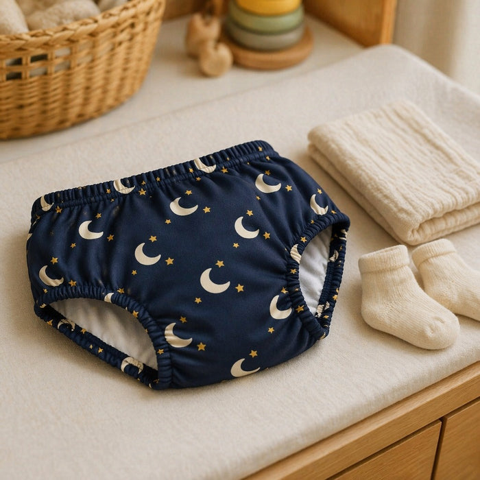 Mimi Kids Brief (2-6Y) | Crescent Moon + Stars | Stardust | Bamboo-Cotton, Tagless, Antibacterial | 2-6Y