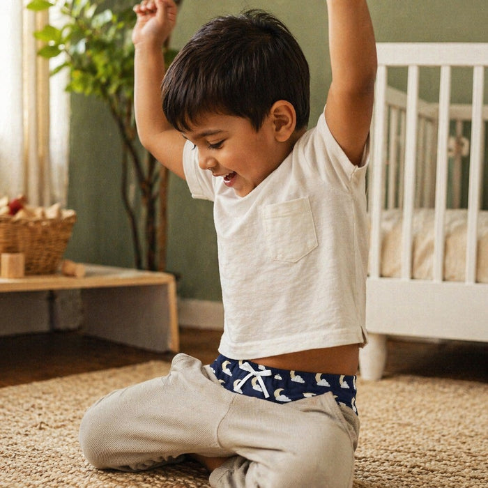 Mimi Kids Brief (2-6Y) | Moon + Cloud | Stardust | Bamboo-Cotton, Tagless, Antibacterial | 2-6Y