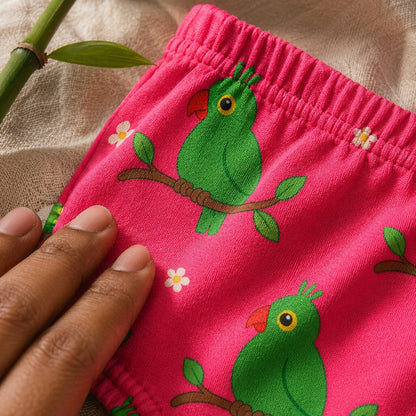 Mimi Kids Brief (2-6Y) | Parrot on Branch | Tropicale | Bamboo-Cotton, Tagless, Antibacterial | 2-6Y