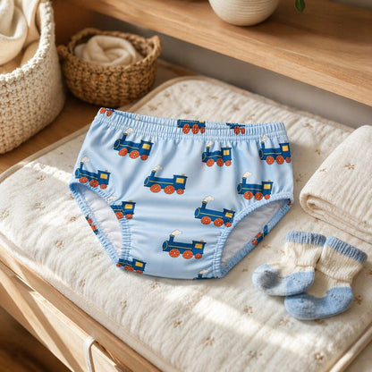 Mimi Kids Brief (2-6Y) | Steam Train | Little Voyager | Bamboo-Cotton, Tagless, Antibacterial | 2-6Y