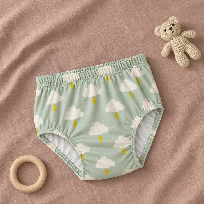 Mimi Kids Brief (6-12Y) | Cloud + Lightning | Monsoon Magic | Bamboo-Cotton, Tagless, Antibacterial | 6-12Y