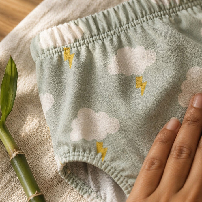 Mimi Kids Brief (6-12Y) | Cloud + Lightning | Monsoon Magic | Bamboo-Cotton, Tagless, Antibacterial | 6-12Y