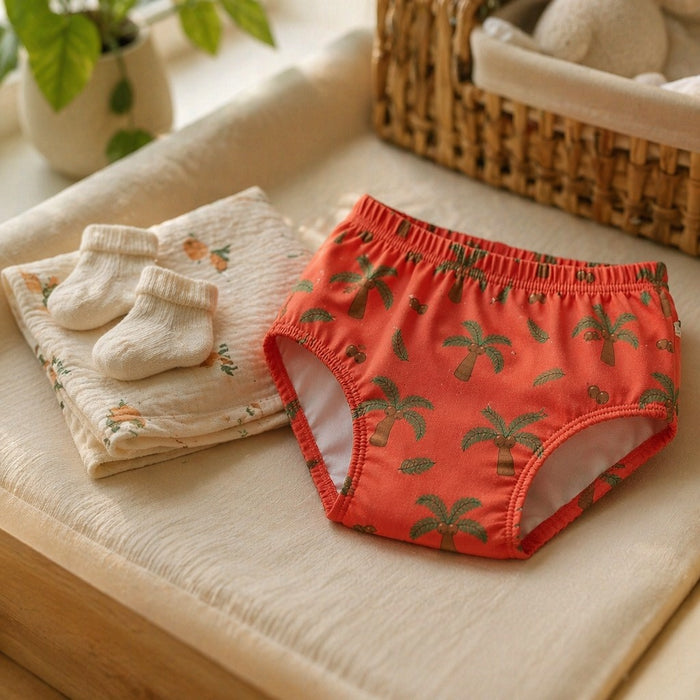 Mimi Kids Brief (6-12Y) | Coconut Palm | Tropicale | Bamboo-Cotton, Tagless, Antibacterial | 6-12Y