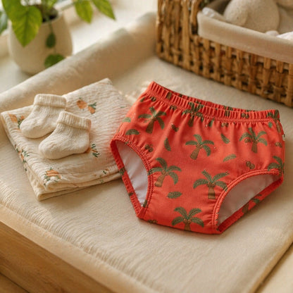 Mimi Kids Brief (6-12Y) | Coconut Palm | Tropicale | Bamboo-Cotton, Tagless, Antibacterial | 6-12Y