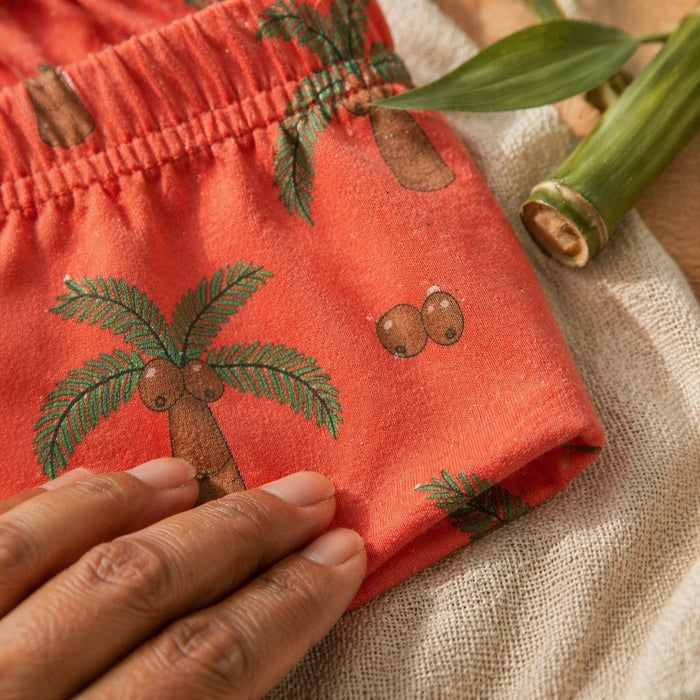 Mimi Kids Brief (6-12Y) | Coconut Palm | Tropicale | Bamboo-Cotton, Tagless, Antibacterial | 6-12Y