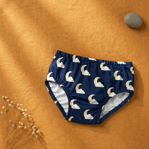 Mimi Kids Brief (6-12Y) | Moon + Cloud | Stardust | Bamboo-Cotton, Tagless, Antibacterial | 6-12Y