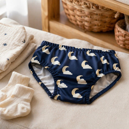 Mimi Kids Brief (6-12Y) | Moon + Cloud | Stardust | Bamboo-Cotton, Tagless, Antibacterial | 6-12Y