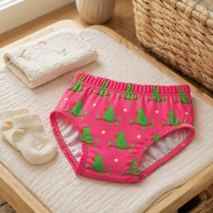 Mimi Kids Brief (6-12Y) | Parrot on Branch | Tropicale | Bamboo-Cotton, Tagless, Antibacterial | 6-12Y