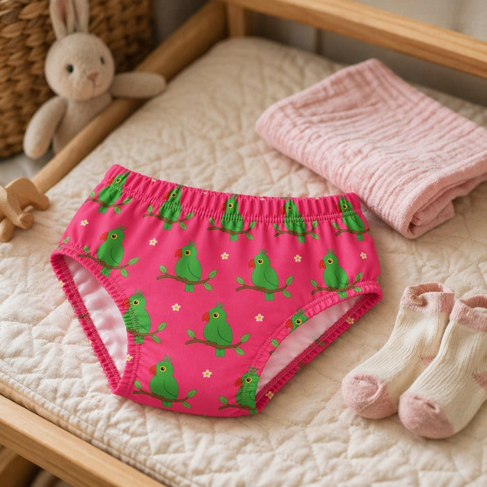 Mimi Kids Brief (6-12Y) | Parrot on Branch | Tropicale | Bamboo-Cotton, Tagless, Antibacterial | 6-12Y