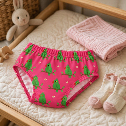 Mimi Kids Brief (6-12Y) | Parrot on Branch | Tropicale | Bamboo-Cotton, Tagless, Antibacterial | 6-12Y