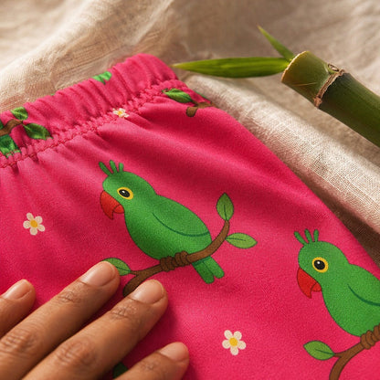 Mimi Kids Brief (6-12Y) | Parrot on Branch | Tropicale | Bamboo-Cotton, Tagless, Antibacterial | 6-12Y