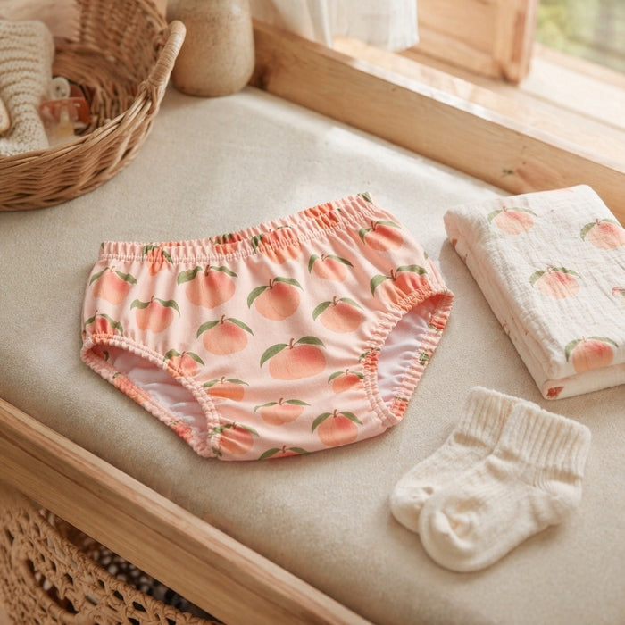 Mimi Kids Brief (6-12Y) | Peach Garden | Orchard | Bamboo-Cotton, Tagless, Antibacterial | 6-12Y
