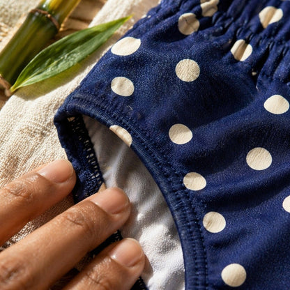 Mimi Kids Brief (6-12Y) | Polka Dots | Geo Play | Bamboo-Cotton, Tagless, Antibacterial | 6-12Y