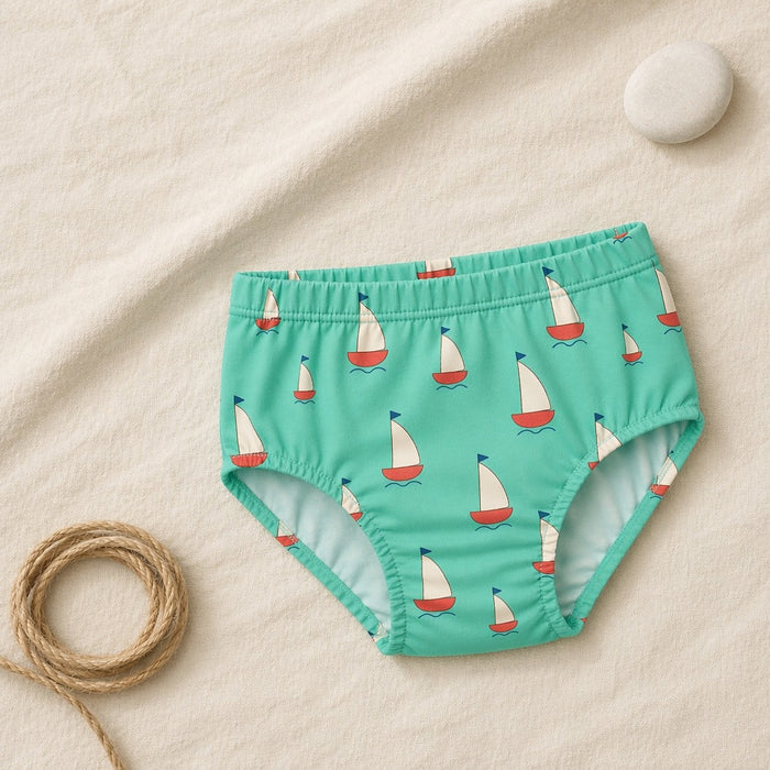 Mimi Kids Brief (6-12Y) | Sailboat | Little Voyager | Bamboo-Cotton, Tagless, Antibacterial | 6-12Y