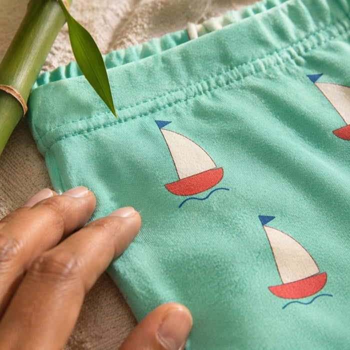 Mimi Kids Brief (6-12Y) | Sailboat | Little Voyager | Bamboo-Cotton, Tagless, Antibacterial | 6-12Y
