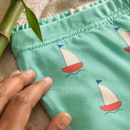 Mimi Kids Brief (6-12Y) | Sailboat | Little Voyager | Bamboo-Cotton, Tagless, Antibacterial | 6-12Y
