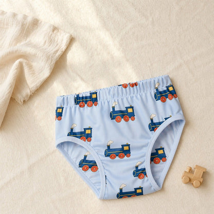 Mimi Kids Brief (6-12Y) | Steam Train | Little Voyager | Bamboo-Cotton, Tagless, Antibacterial | 6-12Y