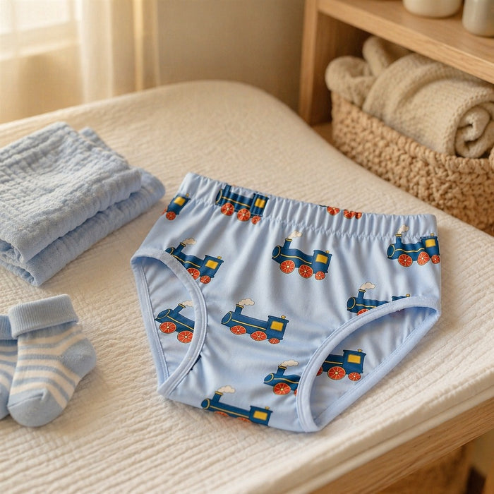 Mimi Kids Brief (6-12Y) | Steam Train | Little Voyager | Bamboo-Cotton, Tagless, Antibacterial | 6-12Y