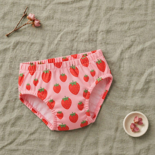 Mimi Kids Brief (6-12Y) | Strawberry Patch | Blossom | Bamboo-Cotton, Tagless, Antibacterial | 6-12Y