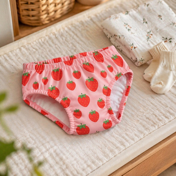 Mimi Kids Brief (6-12Y) | Strawberry Patch | Blossom | Bamboo-Cotton, Tagless, Antibacterial | 6-12Y