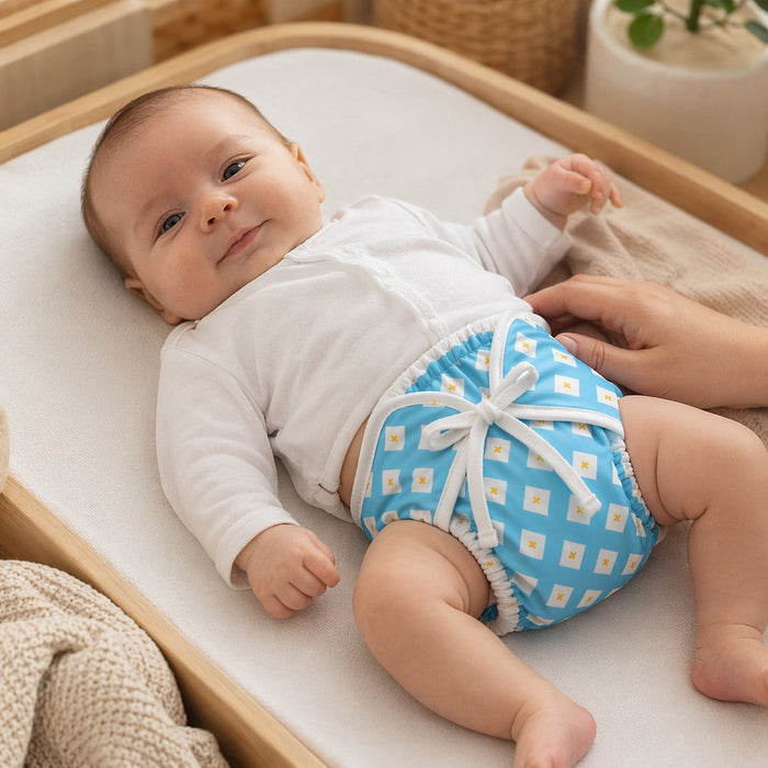 Mimi Langot | Argyle | Geo Play | Bamboo-Cotton DryFeel, Cloth Nappy | 0-6M