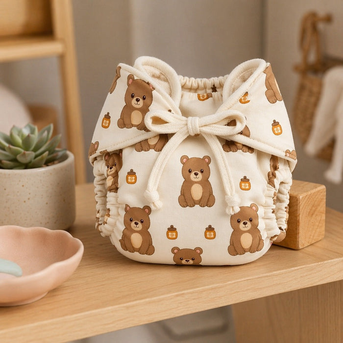 Mimi Langot | Bear Cub | Safari Tales | Bamboo-Cotton DryFeel, Cloth Nappy | 0-6M