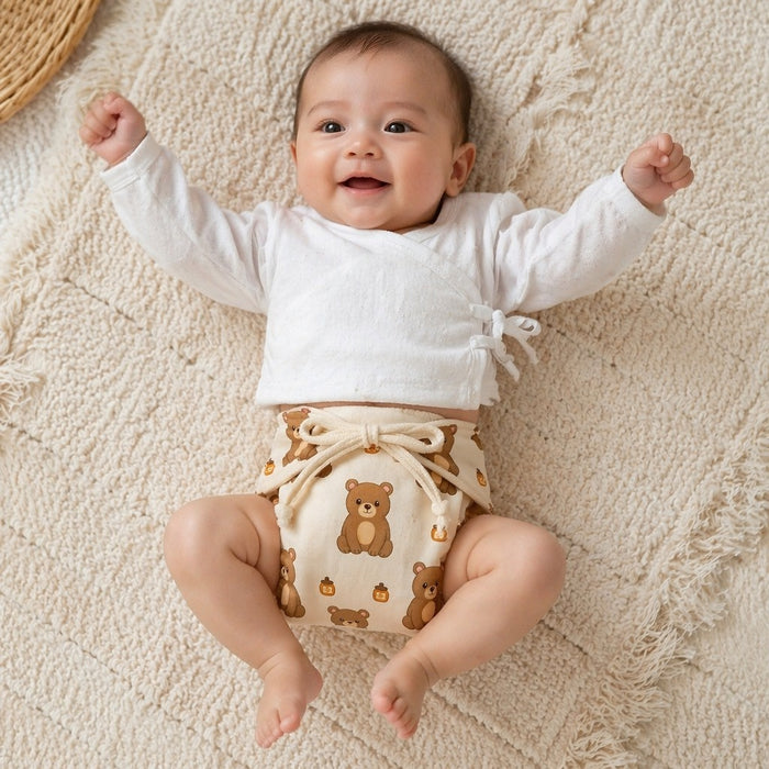 Mimi Langot | Bear Cub | Safari Tales | Bamboo-Cotton DryFeel, Cloth Nappy | 0-6M
