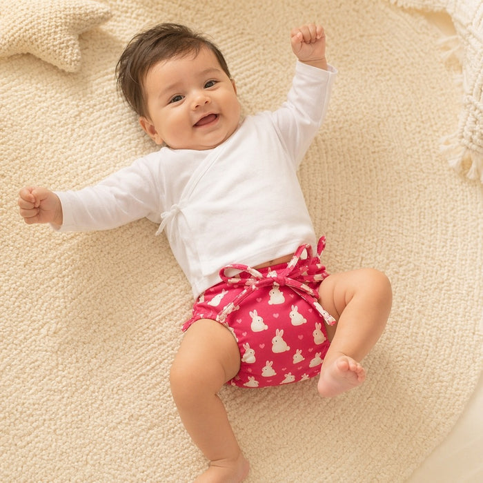 Mimi Langot | Bunny Hop | Blossom | Bamboo-Cotton DryFeel, Cloth Nappy | 0-6M