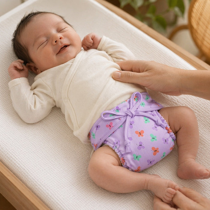 Mimi Langot | Butterfly Garden | Blossom | Bamboo-Cotton DryFeel, Cloth Nappy | 0-6M