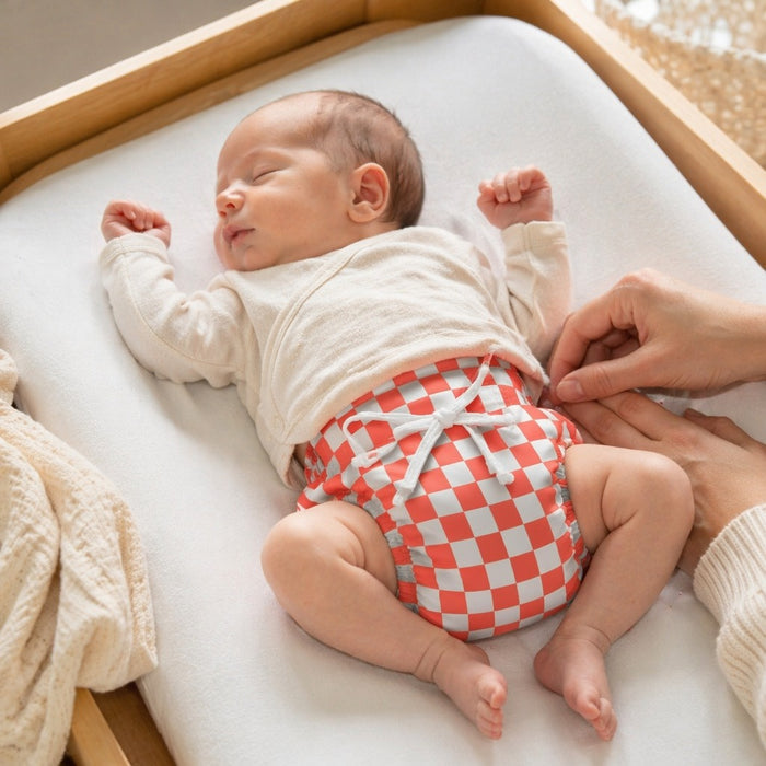 Mimi Langot | Checkerboard | Geo Play | Bamboo-Cotton DryFeel, Cloth Nappy | 0-6M