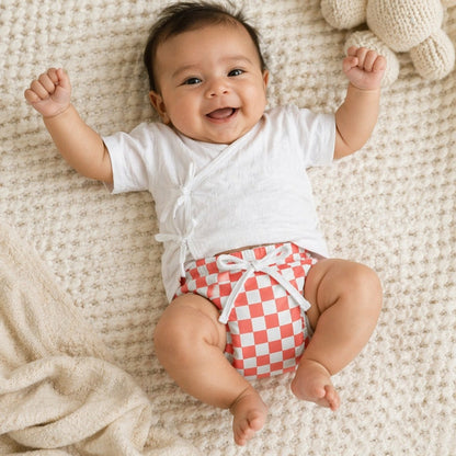 Mimi Langot | Checkerboard | Geo Play | Bamboo-Cotton DryFeel, Cloth Nappy | 0-6M