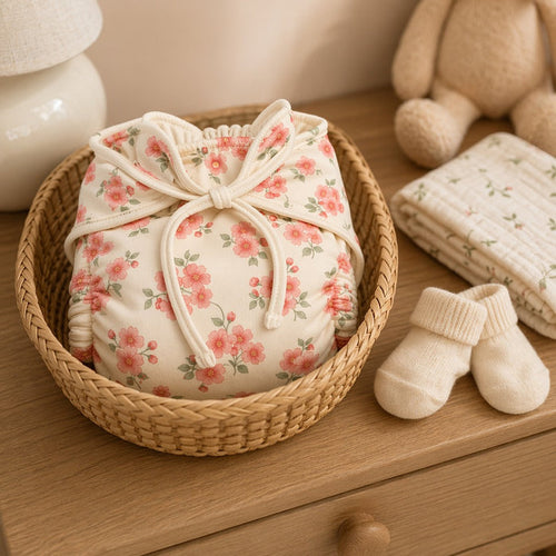 Mimi Langot | Cherry Blossom | Blossom | Bamboo-Cotton DryFeel, Cloth Nappy | 0-6M