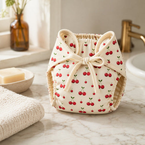 Mimi Langot | Cherry Pair | Orchard | Bamboo-Cotton DryFeel, Cloth Nappy | 0-6M