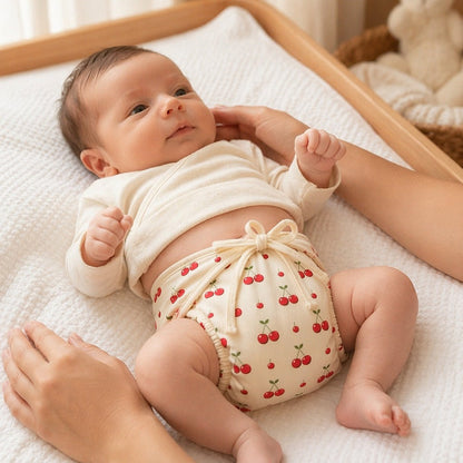 Mimi Langot | Cherry Pair | Orchard | Bamboo-Cotton DryFeel, Cloth Nappy | 0-6M