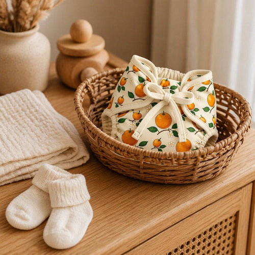 Mimi Langot | Citrus Grove | Orchard | Bamboo-Cotton DryFeel, Cloth Nappy | 0-6M