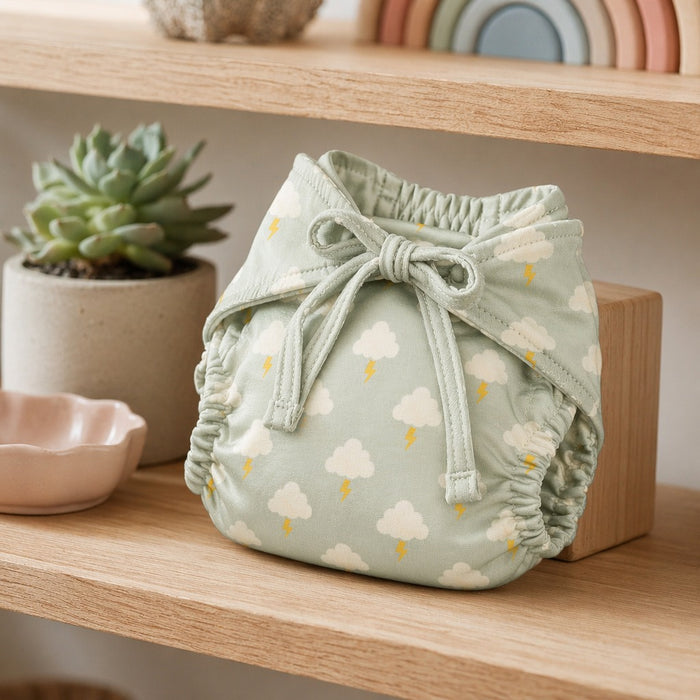 Mimi Langot | Cloud + Lightning | Monsoon Magic | Bamboo-Cotton DryFeel, Cloth Nappy | 0-6M