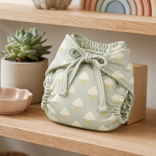 Mimi Langot | Cloud + Lightning | Monsoon Magic | Bamboo-Cotton DryFeel, Cloth Nappy | 0-6M