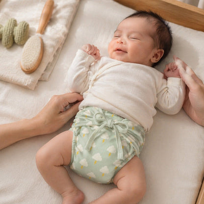 Mimi Langot | Cloud + Lightning | Monsoon Magic | Bamboo-Cotton DryFeel, Cloth Nappy | 0-6M