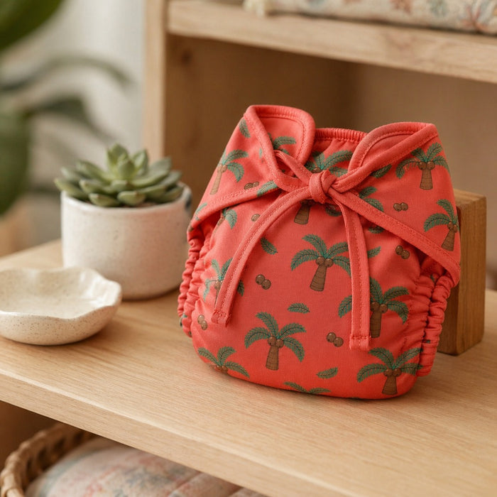 Mimi Langot | Coconut Palm | Tropicale | Bamboo-Cotton DryFeel, Cloth Nappy | 0-6M